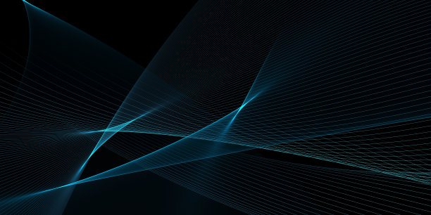 抽象背景波。黑色和海蓝色的抽象背景壁纸或名片图片下载