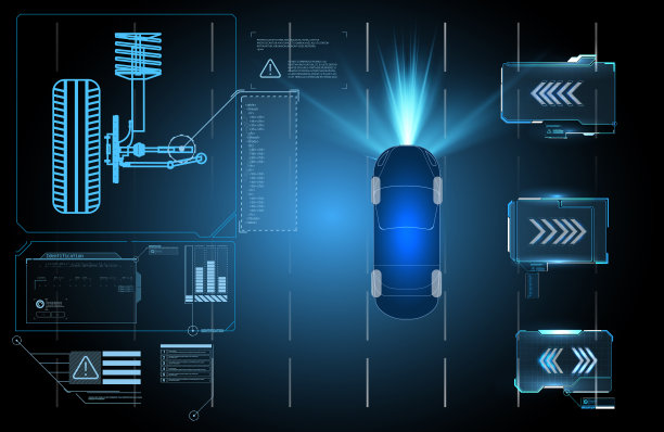 无驾驶员辅助的驾驶悬挂工作控制系统。安全驾驶。图片下载