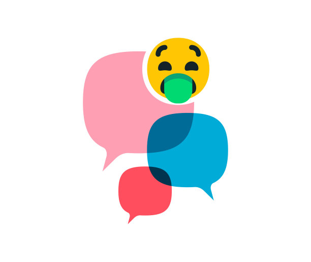 表情符号对言论泡沫的反应图片下载