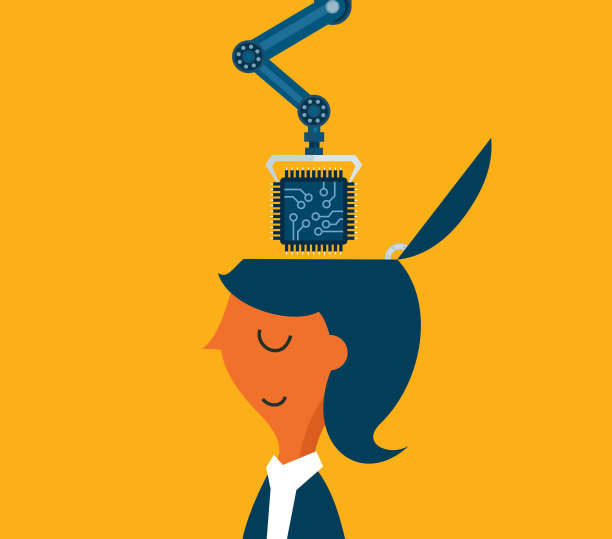 在脑子里装个芯片——女商人图片下载