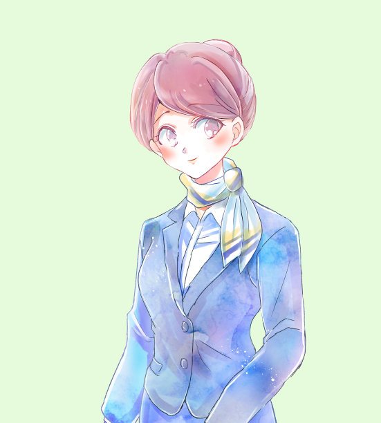 美丽的乘务员带着微笑图片下载