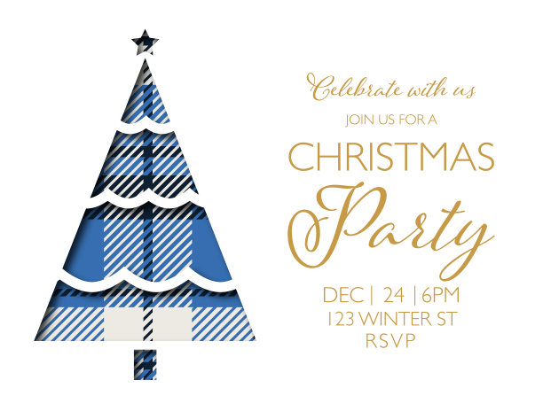 可爱剪纸圣诞派对请柬图片下载
