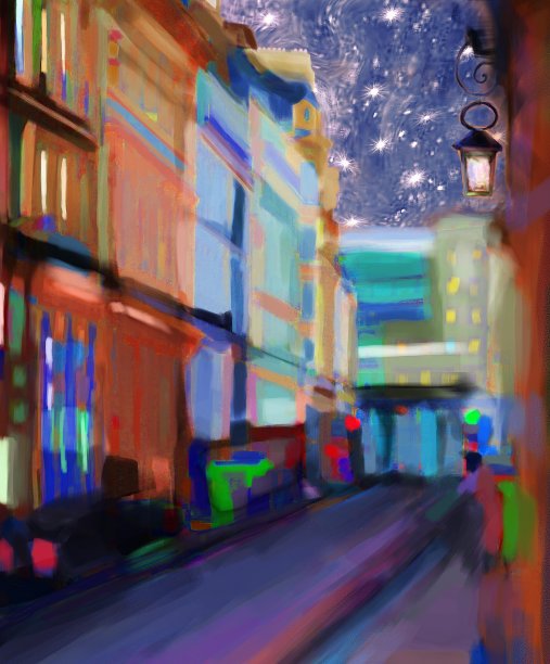 夜景如画的街景图片下载