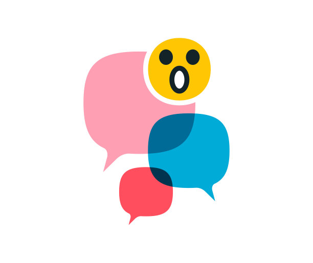 表情符号对言论泡沫的反应图片下载