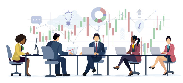 商务人士用图表分析财务数据。会议策划、报告、市场分析、会计核算。交易员在工作。金融分析师。图片下载