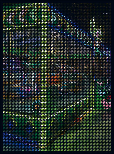 夜景中霓虹音乐风格的虚拟世界游乐场图片下载