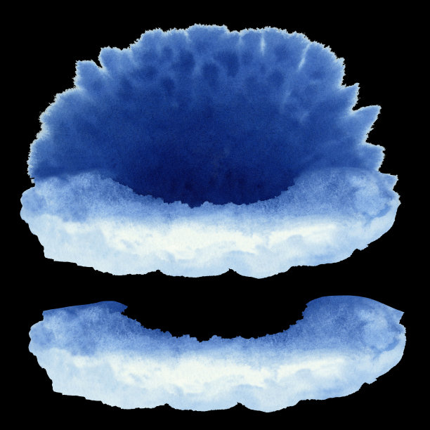 抽象水彩设计元素，以蓝色为背景图片下载