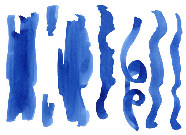 抽象水彩设计元素，以蓝色为背景图片下载