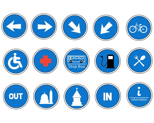 信息板或指令的一组图标或符号图片下载