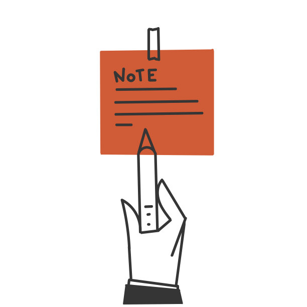 手绘涂鸦手写在备忘录纸笔记插图矢量图片下载