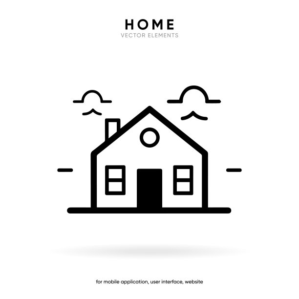 最小的现代家，主页，基地，主页，房子按钮图标徽章符号，标志。3d蓝色的家庭图标。移动应用程序图标。设备UI UX模型。孤立的向量元素。图片下载