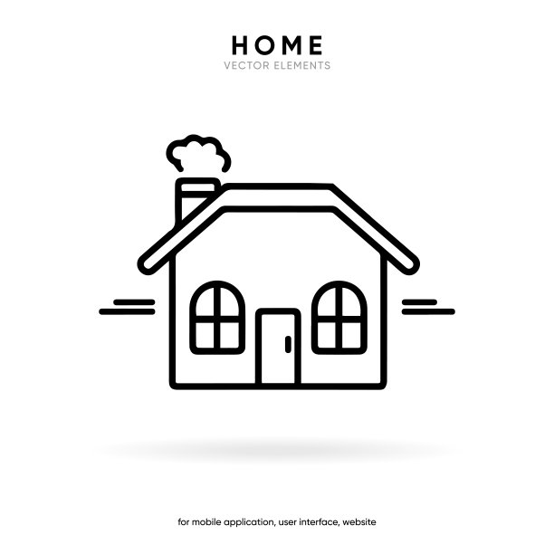 最小的现代家，主页，基地，主页，房子按钮图标徽章符号，标志。3d蓝色的家庭图标。移动应用程序图标。设备UI UX模型。孤立的向量元素。图片下载