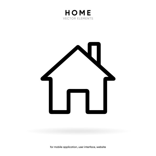 最小的现代家，主页，基地，主页，房子按钮图标徽章符号，标志。3d蓝色的家庭图标。移动应用程序图标。设备UI UX模型。孤立的向量元素。图片下载