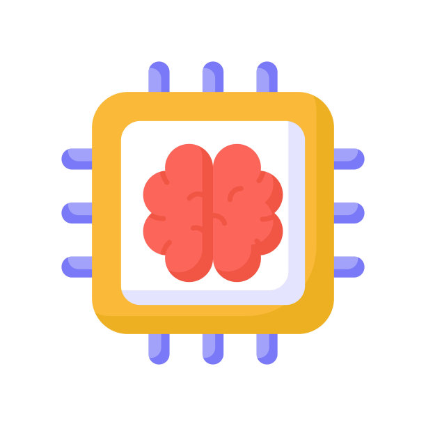 大脑与微芯片，ai处理器的概念矢量在时尚的风格，准备使用图标图片下载
