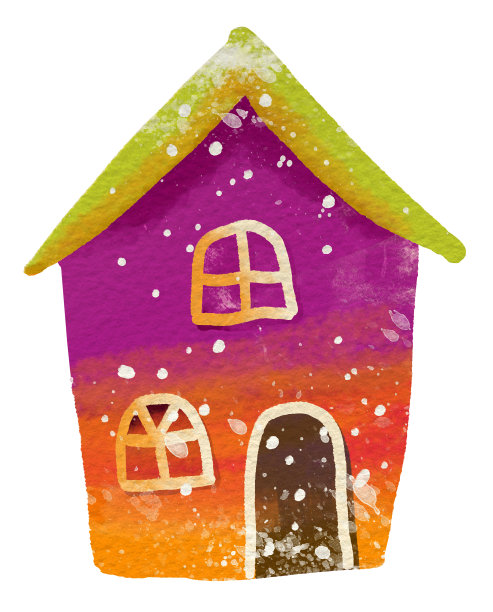 圣诞屋的镂空设计元素图片下载