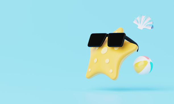 3D渲染暑假，海滩和海洋图标元素对象组，假期背景概念，现实显示产品模型或化妆品与夏季主题。最小可爱的设计。图片下载