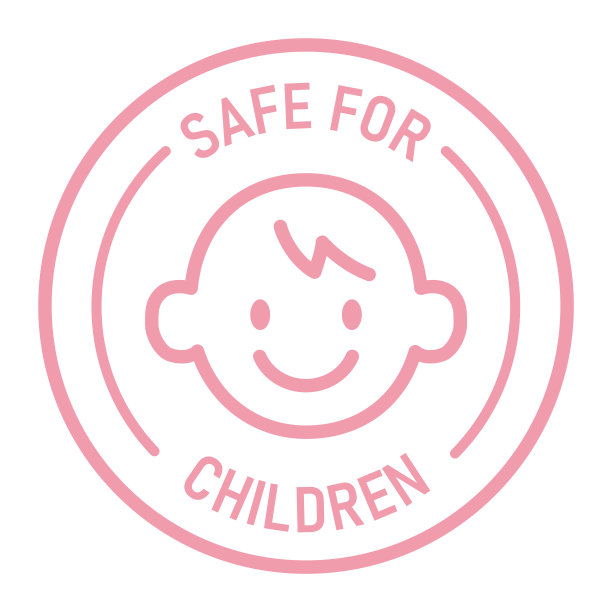 儿童安全贴纸，儿童安全产品或餐厅菜单徽章。矢量徽章设计模板。图片下载