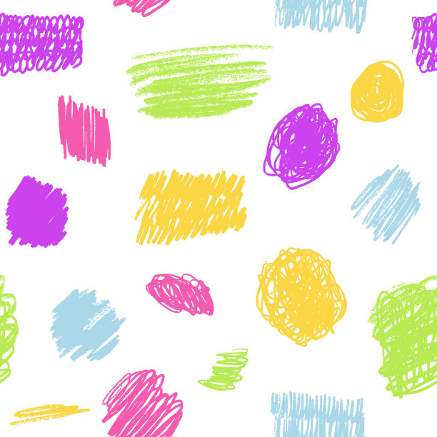 涂鸦无缝图案。手绘彩色铅笔卷线。标记画歪歪扭扭，笔画矢量插图。用画笔画草图。潦草纹理手绘壁纸。孩子们的背景图片下载