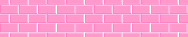 粉色地铁瓷砖无缝图案。陶瓷或石砖墙背景。厨房后挡板，女婴房，浴室或淋浴地板纹理。室内或室外装饰图片下载