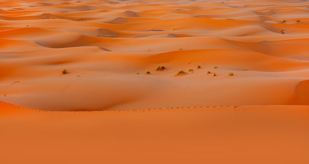 美丽的沙丘在撒哈拉沙漠与惊人的多云的天空-撒哈拉，摩洛哥图片下载