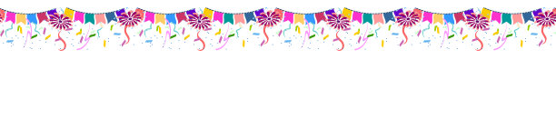 狂欢的背景与五彩纸屑，花环和烟花图片下载