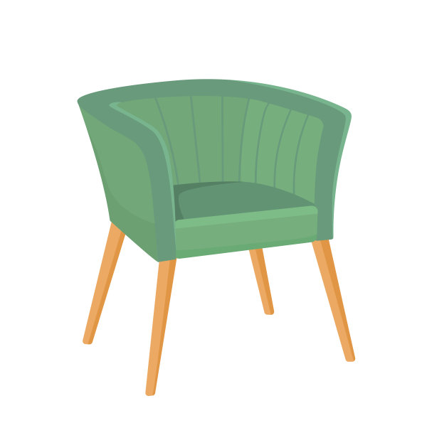 绿色椅子的房子矢量概念图片下载