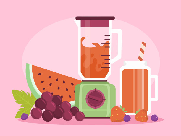 果汁饮品矢量概念图片下载