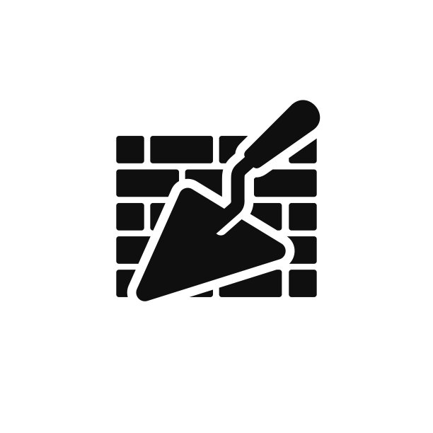 砖砌图标孤立在白色背景图片下载