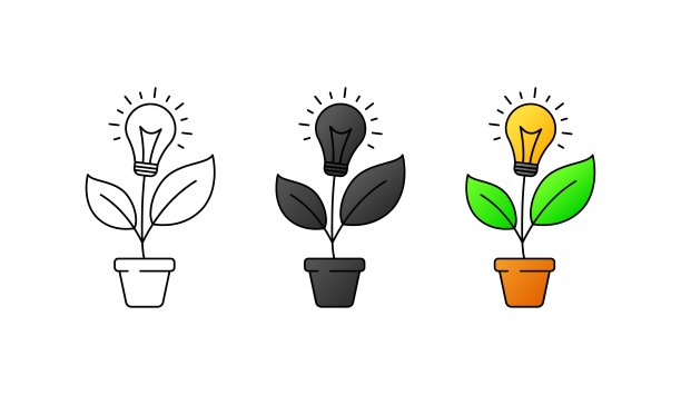 生态能源。平面、色彩、创意、自然能量。矢量图标。图片下载