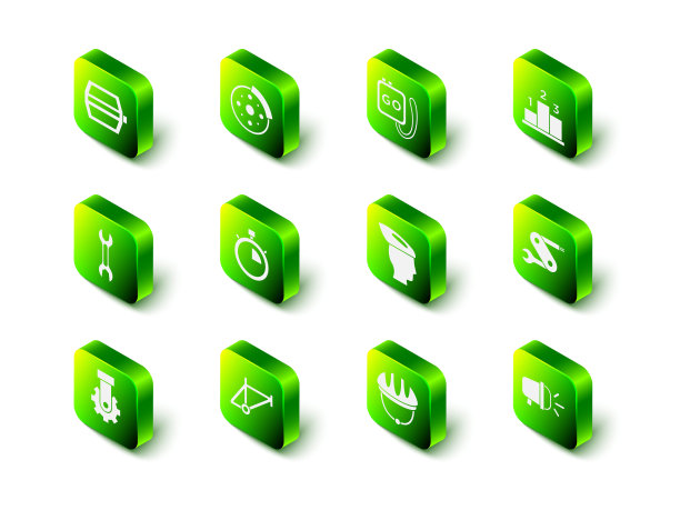 集自行车制动盘，秒表，奖项超过体育获奖者领奖台，瑞士军刀，头灯，头盔，和框架图标。向量图片下载