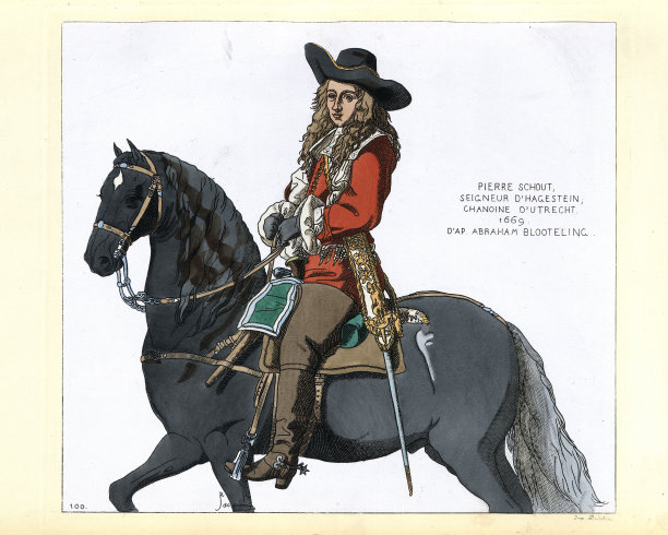 骑在马背上的哈格斯坦勋爵，17世纪的荷兰时尚图片下载