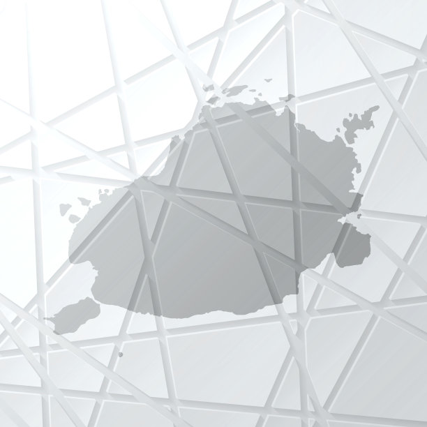 薄荷地图与网状网络在白色背景图片下载