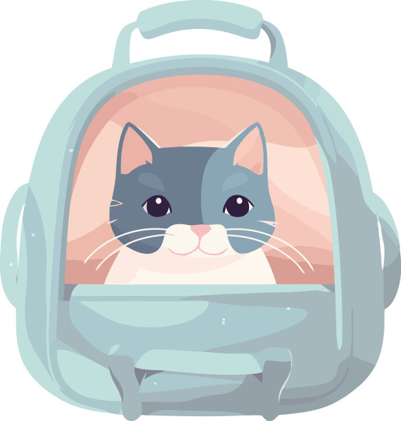 小猫在旅行箱的设计图片下载