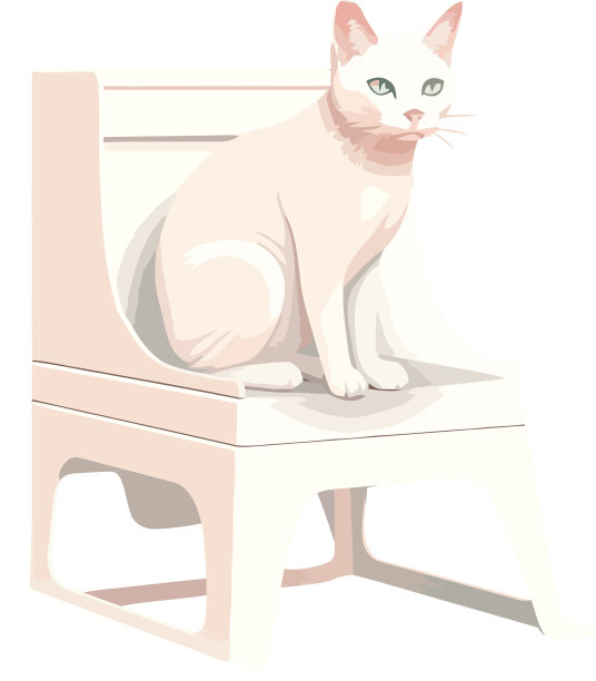 可爱的小猫坐在椅子上图片下载