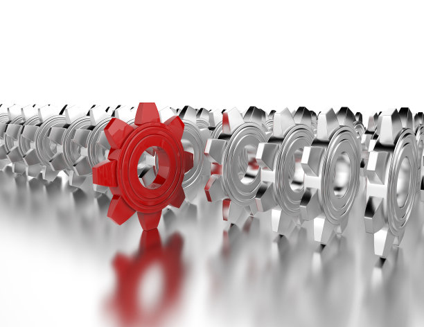 红色齿轮，领导理念图片下载