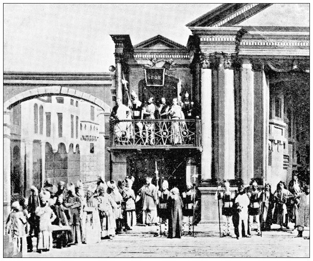 德国奥伯拉默高的基督受难戏剧:彼拉多的阳台图片下载