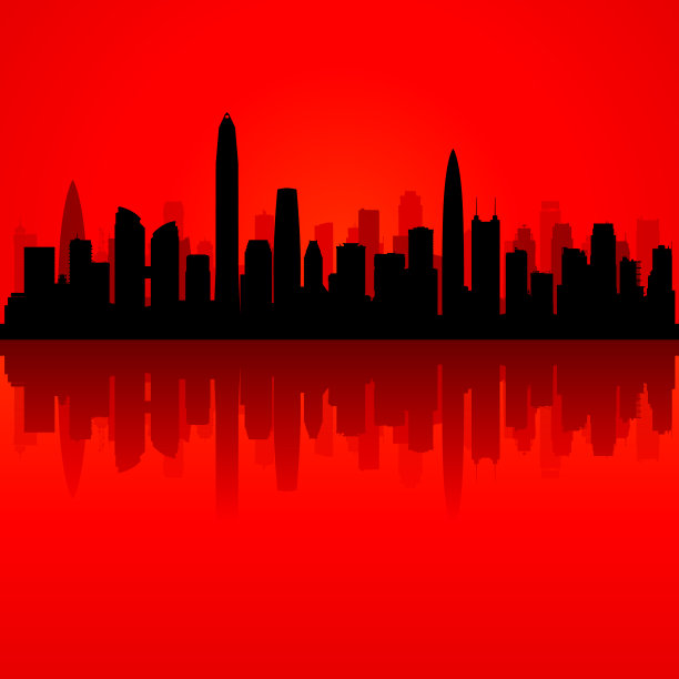 深圳天际线剪影(所有建筑物均已完成并可移动)图片下载