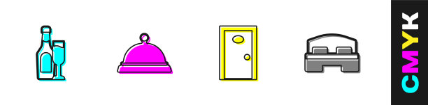 设香槟瓶与玻璃盖托盘图片下载