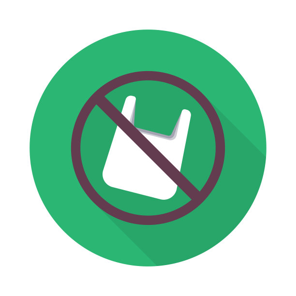 没有塑料袋扁平图标。符号矢量插图平面设计图片下载