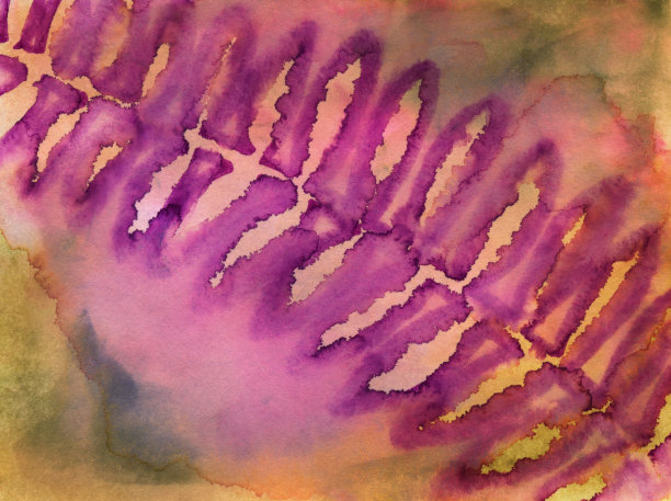 多色树叶水彩画图片下载