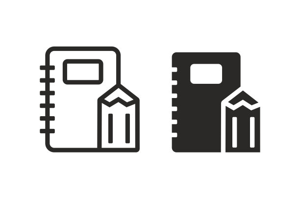 书和铅笔的图标图片下载