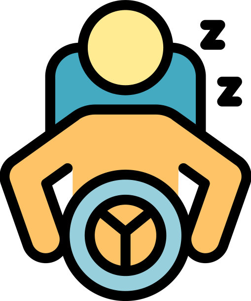 粗心的驾驶员睡眠图标颜色轮廓图片下载