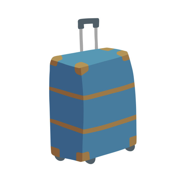 轮子上的箱子。复古的旅行袋。图片下载