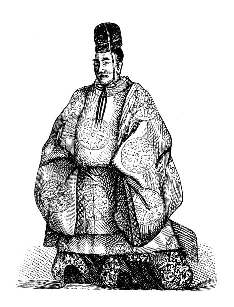 古董插图，民族志和土著文化:日本和东亚，宫廷服装图片下载