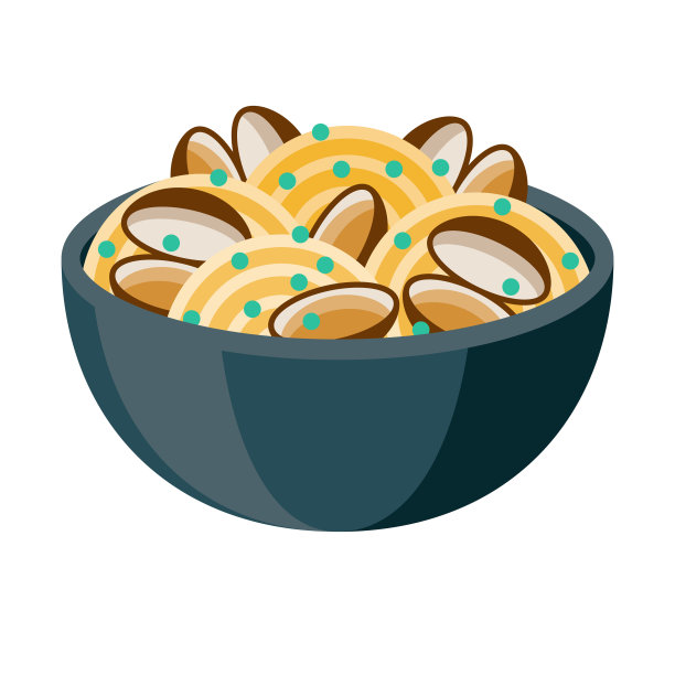 意大利面Alle Vongole图标上透明的背景图片下载