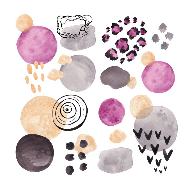 水彩抽象点在白色背景图片下载