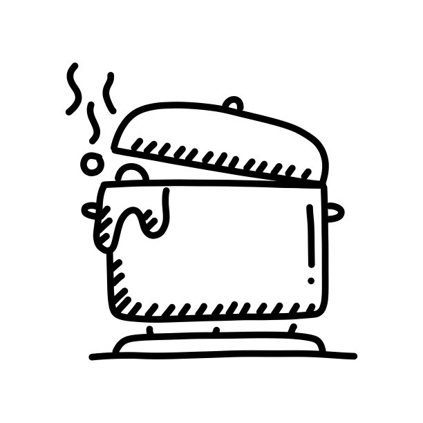 沸腾的手绘图标，涂鸦风格矢量插图图片下载