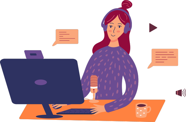 电子游戏streamer女孩彩色卡通图片下载