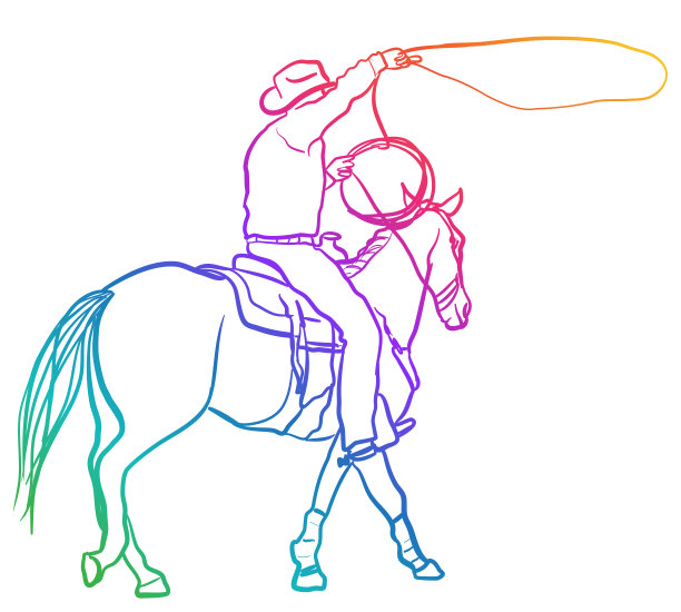 带套索彩虹的牛仔图片下载