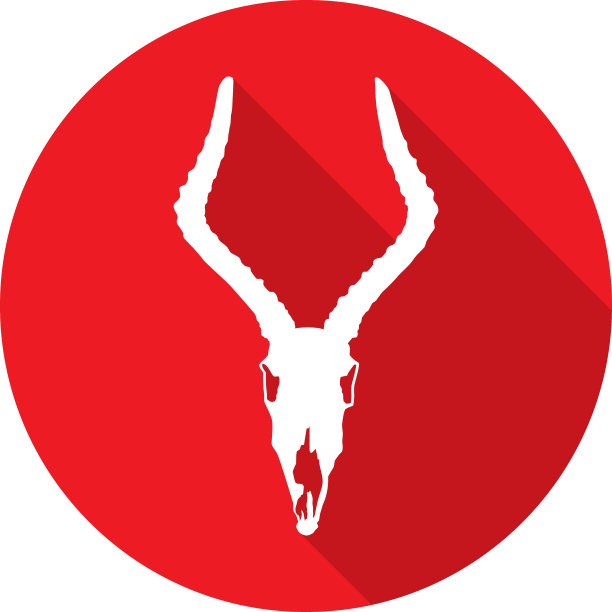 黑斑羚骷髅图标剪影图片下载